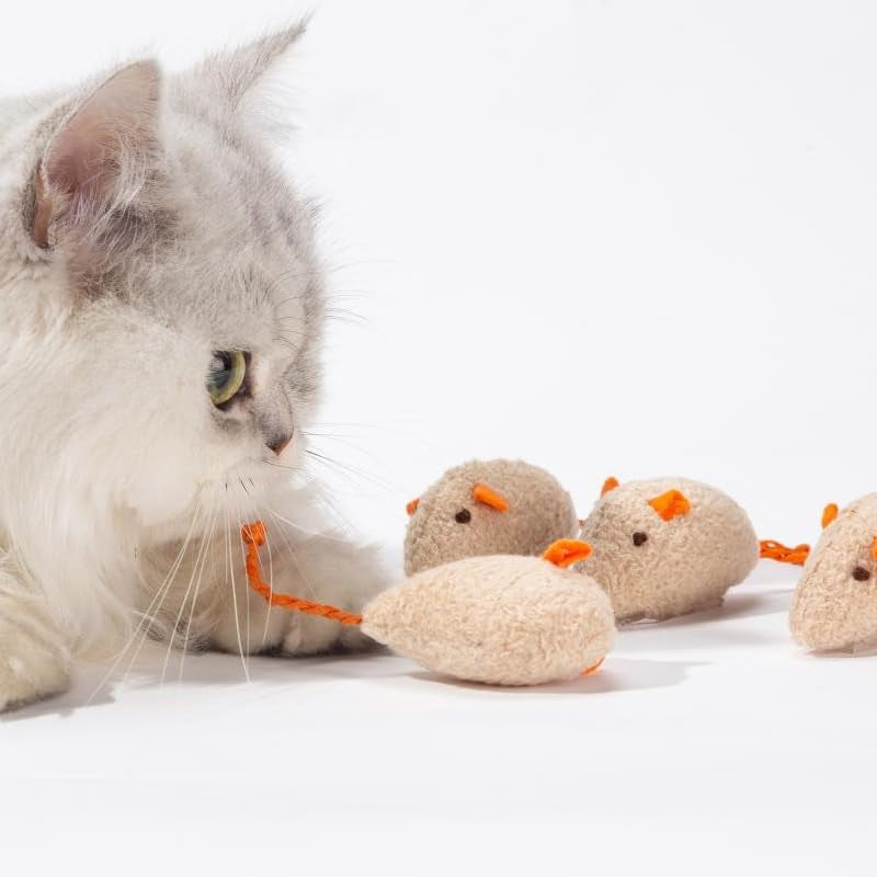 10Pcs Mice Cat Toys Set,Mouse Catnip(4Pcs) Cat Toy,Plush Mouse(4Pcs) Cat Toy and Moving Mouse(2Pcs) Cat Toy,Bite,Hunt, Interaction Toys