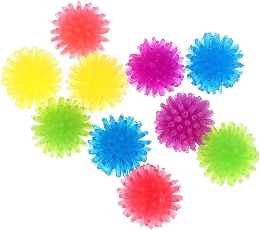 10Pcs Cat Chew Toy Soft Rubber Spike Ball Colorful Chew Throw Mini Porcupine Balls Small Spikey Cat Ball Toys