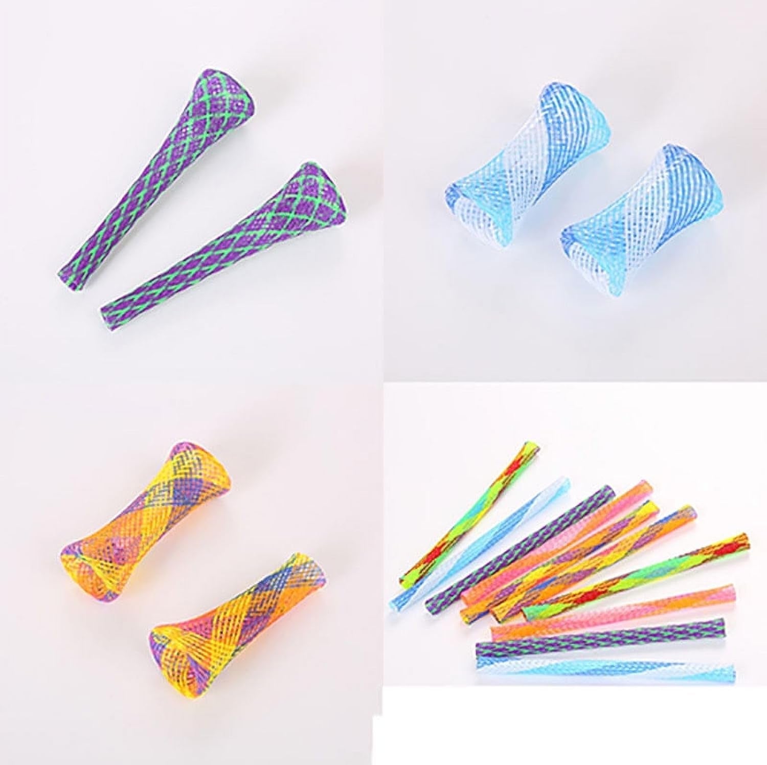 10Pcs Cat Tube Toy, 5.1Inch Nylon Mesh Telescopic Folding Plastic Cat Spring Toy, Stylish Multi-Colored Cat Chew Toy, Interactive Cat Toys for Indoor Cats to Chase, Bite, and Pounce Catnip Toys