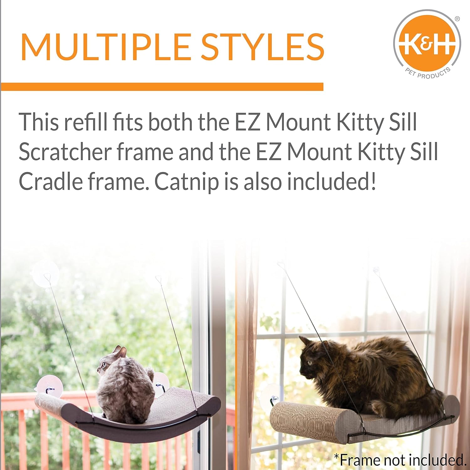 K&H Pet Products EZ Mount Cat Scratcher Kitty Sill Cradle Window Sill Cat Bed REFILL ONLY, Cat Window Bed Cat Furniture Cat Window Hammock, Sturdy Cat Window Perch for Large Cats (REFILL ONLY)