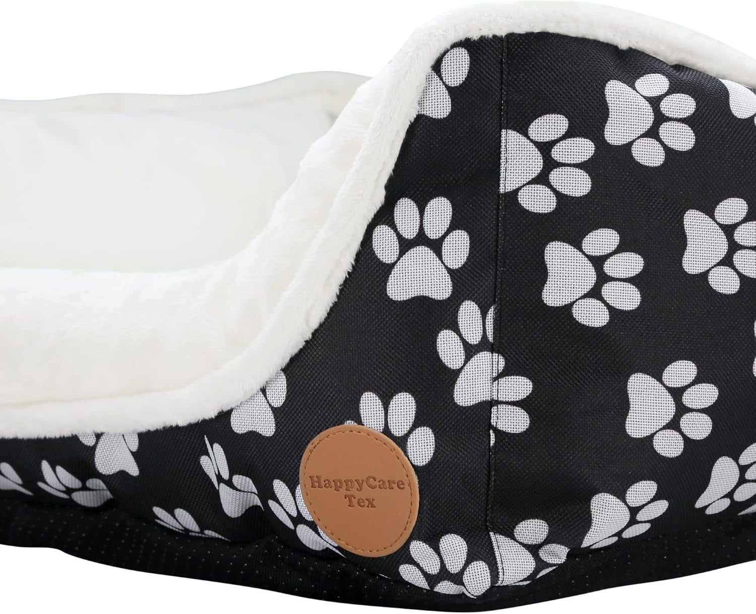 Long Rich Rectangle Dog Bed, Super Soft Plush Pet Bed for Indoor Cats Dogs, Reversible Polyester Dog Bed, Anti-Slip Bottom, Machine Washable (Printed Oxford Black, 23.6“ X 19.7" X 7.1")