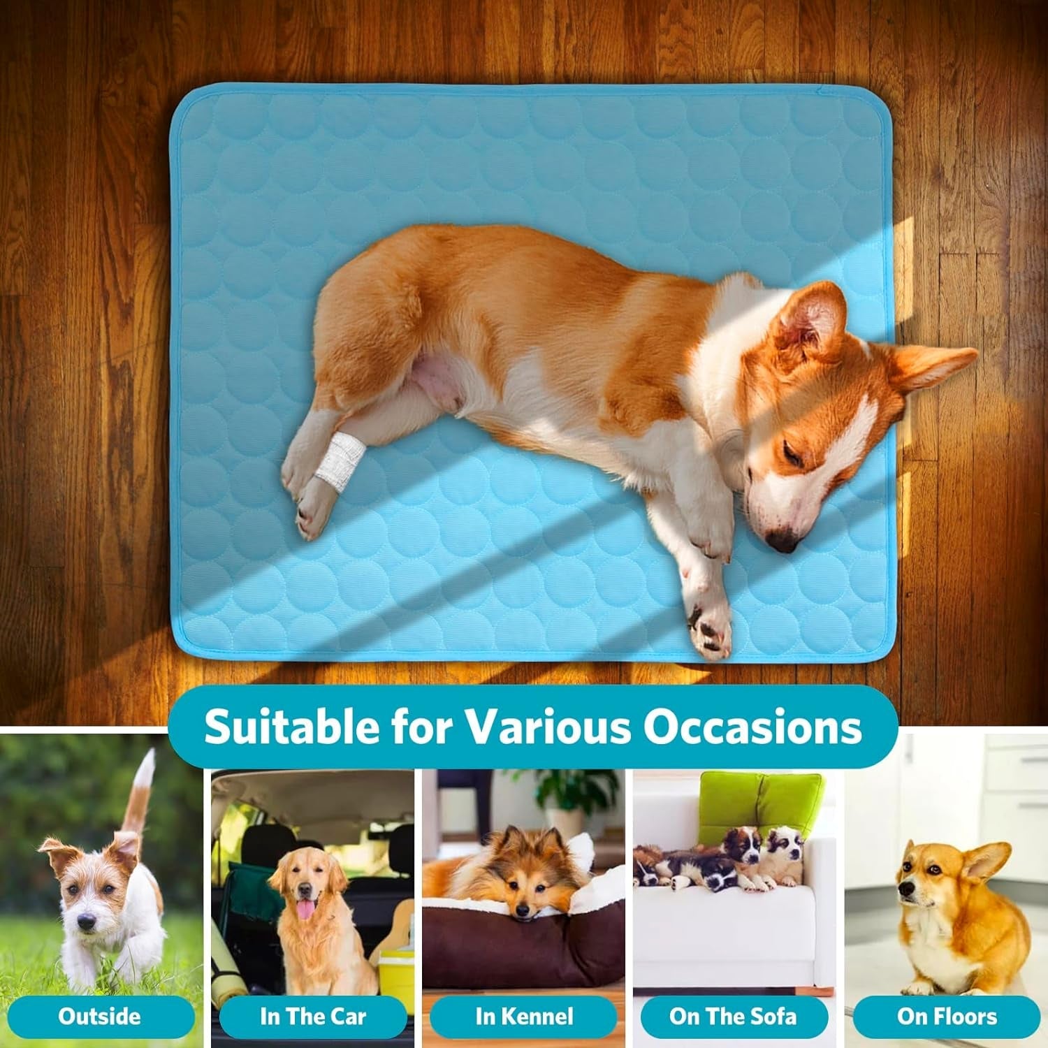 Dog Cooling Mat Dog Cooling Pad Self Cooling Blanket, Washable Cooling Mat for Dogs, Pet Cooling Mat Keeps Pets Cool in Summer Heat, Resuable Fabric Cooling Mat 28X40Inch/70X100Cm