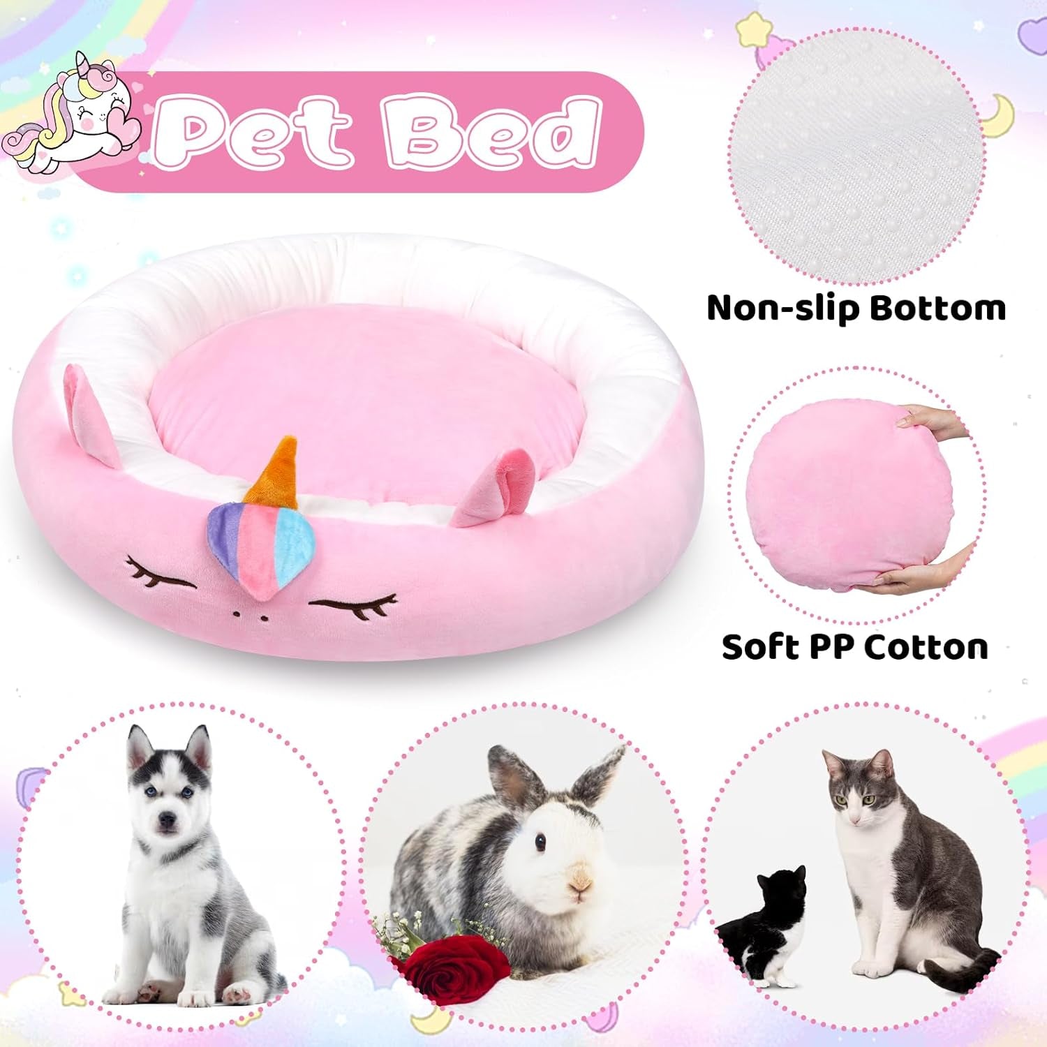 Dog Bed-21In Pet Bed for Small Medium Dog Puppy Cat,Calming Pet Beds for Indoor Cats Dogs,Washable Non Slip Pet Bed for Dog Puppy Cat Kitten