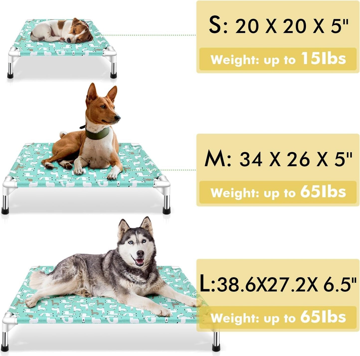 Elevated Dog Bed Pet Cot - Pet Bed for Medium Dogs | Elevated Pet Bed for Indoor and Outdoor Use for Medium Pets