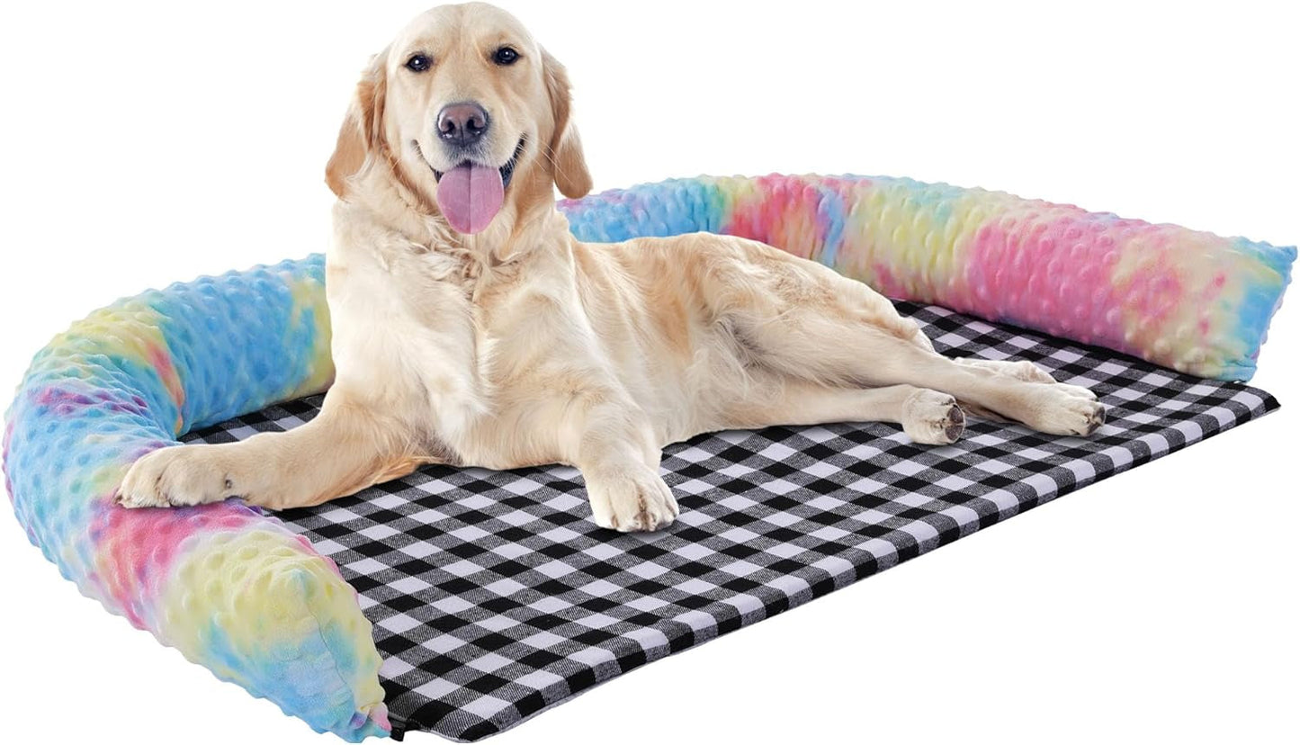 2 in 1 Extra Large Dog Bed Pillow,Dog Neck Pillow with Removable Washable Mat for Large Medium Dogs and Cats,Super Soft Pet Bed for Calming Dog,Sleeping