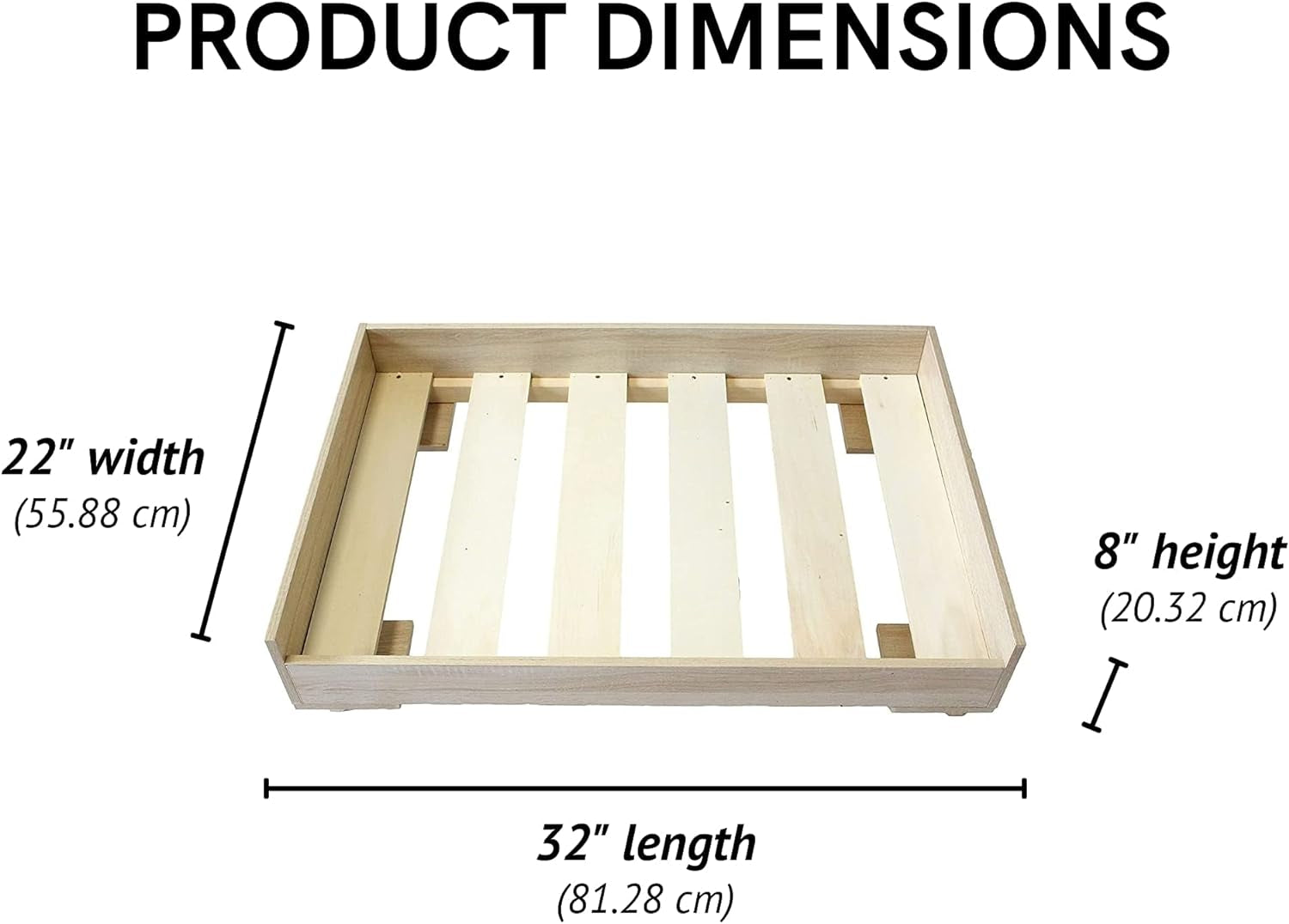 Midlee Raised Wooden Dog Bed Frame- Large