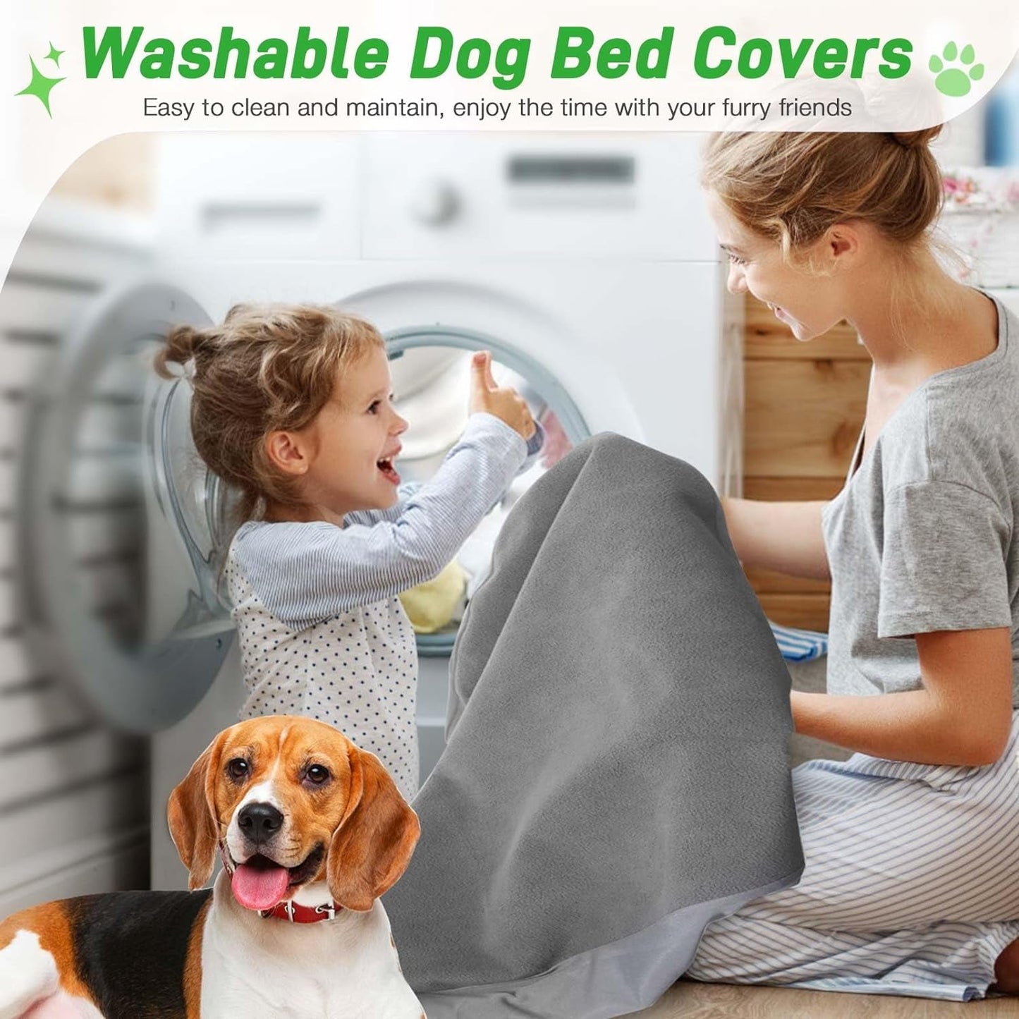 Dog Bed Covers Replacement Washable 100% Waterproof Soft Dog Bed Sheet 2 Pack 36" X 23" S