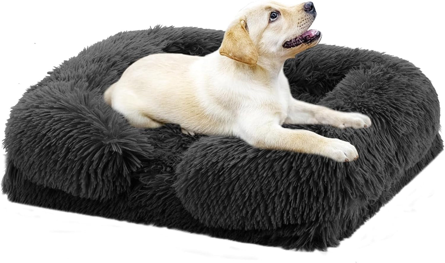 Large Dog Bed, Orthopedic Pet Bed Dog Bed for Medium Large Dogs, Anti-Slip Bottom and Egg-Crate Foam with Washable Removable Cover