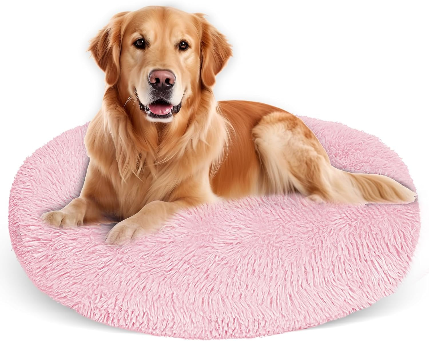 Dog Bed for Small Medium Large Dogs,27 Inch Calming Dogs Bed Machine Washable, Fluffy round Pet Bed Non-Slip, Calming Soft Plush Donut Cuddler Cushion Self Warming for Puppy and Kitten