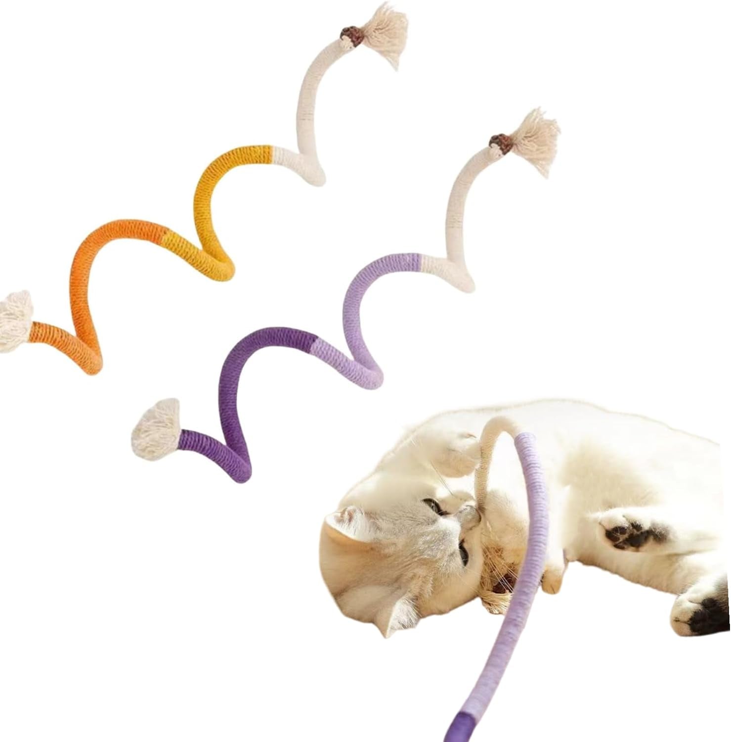 3 Pack Cotton Cat Toys Teething Toys for Kittens, Interactive Cat Chew Rope Toy for Teeth Cleaning Natural Catnip Dog Toys Cat Dental Toy for Aggressive for Indoor Cats