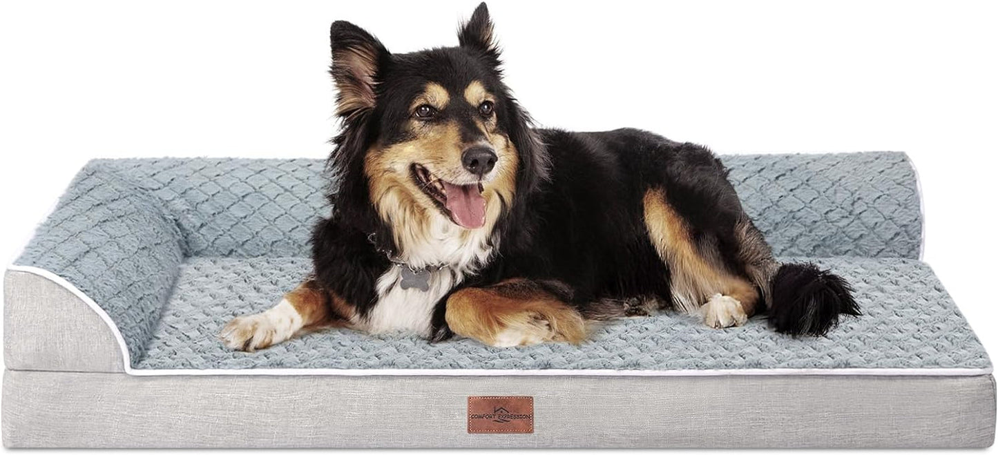 Dog Bed Medium Size Dog, Orthopedic Dog Bed for Medium Dogs, Waterproof Dog Bed with Removable Washable Cover & Non-Skid Bottom(Medium,Grey)