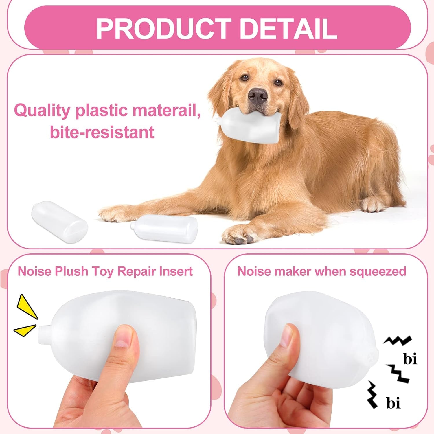 30 Packs Squeakers for Dog Toys Replacement Squeakers for Dog Toys Extra Large Plastic Dog Toy Squeakers Repair Squeaky Dog Toys Pet Noise Maker Insert Replacement for Cat Dog Baby Toys