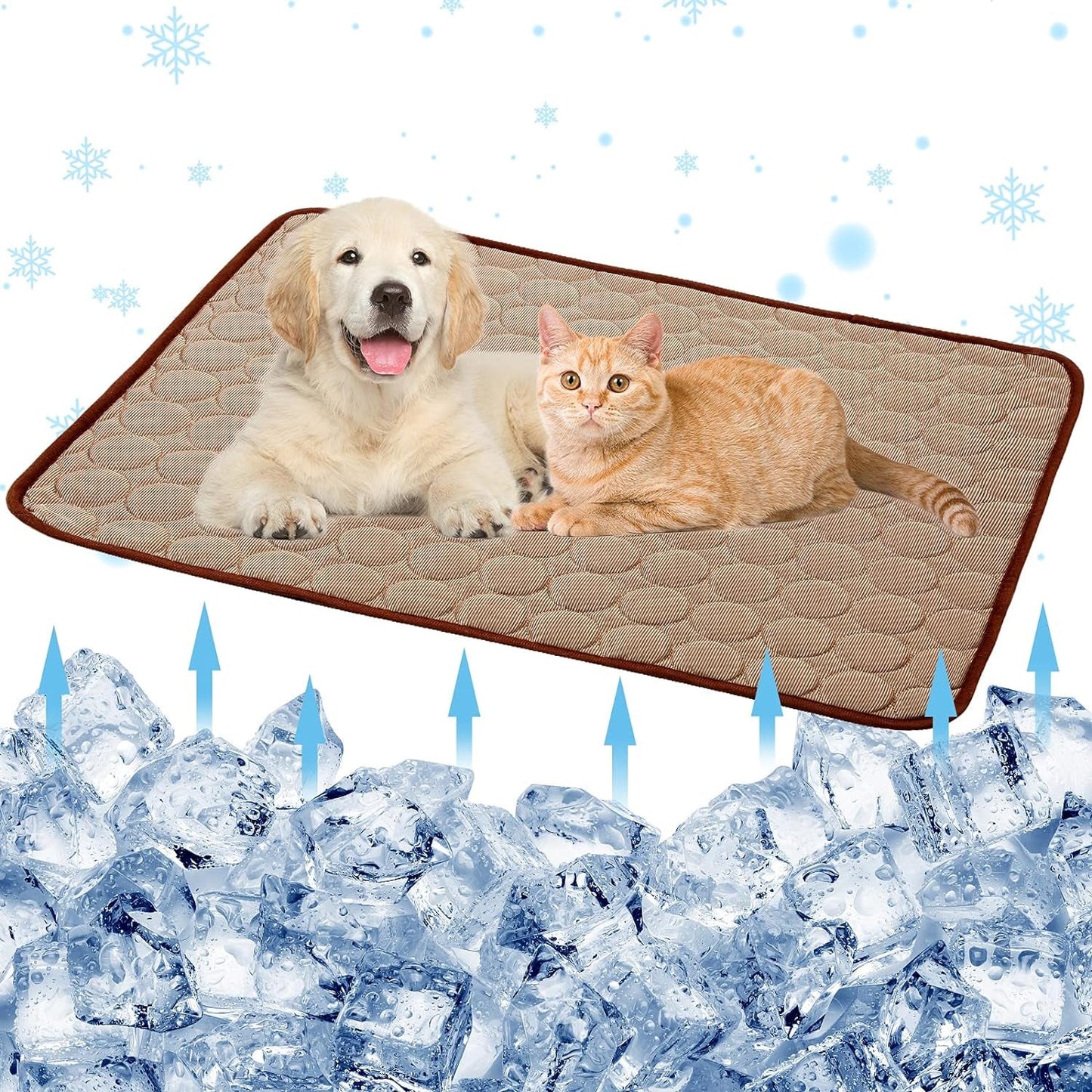 Dog Cooling Mats Pet Cooling Mats Dog Sleeping Mats Dog Cooling Pads Dog Bed Mats Cat Bed Mats Cats Cooling Pad Cool Self Cooling Mat Pet Summer Cooling Mat Sleeping Pad(28X40''/70X100Cm, Coffee)