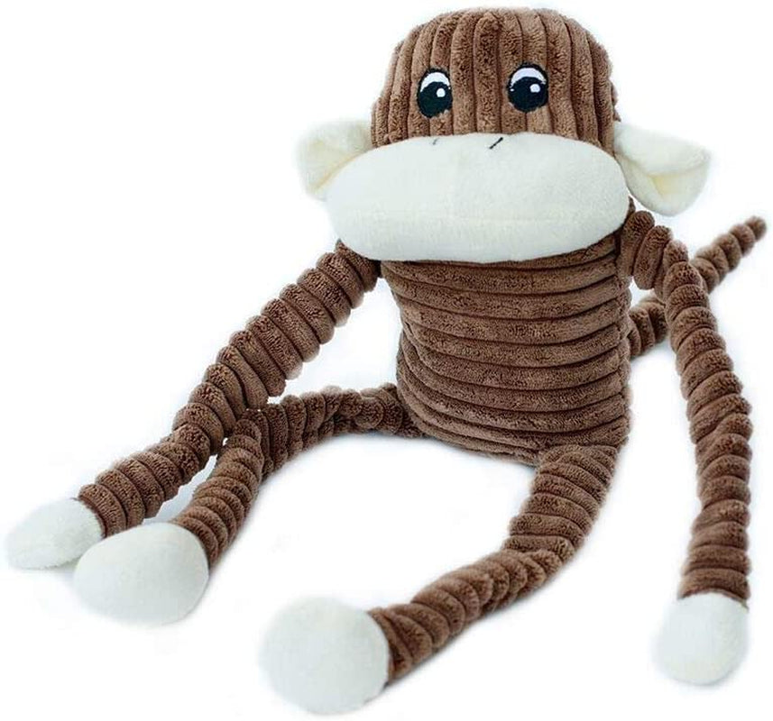 Zippypaws - Spencer the Crinkle Monkey Dog Toy, Squeaker and Crinkle Plush Toy - Purple, Small