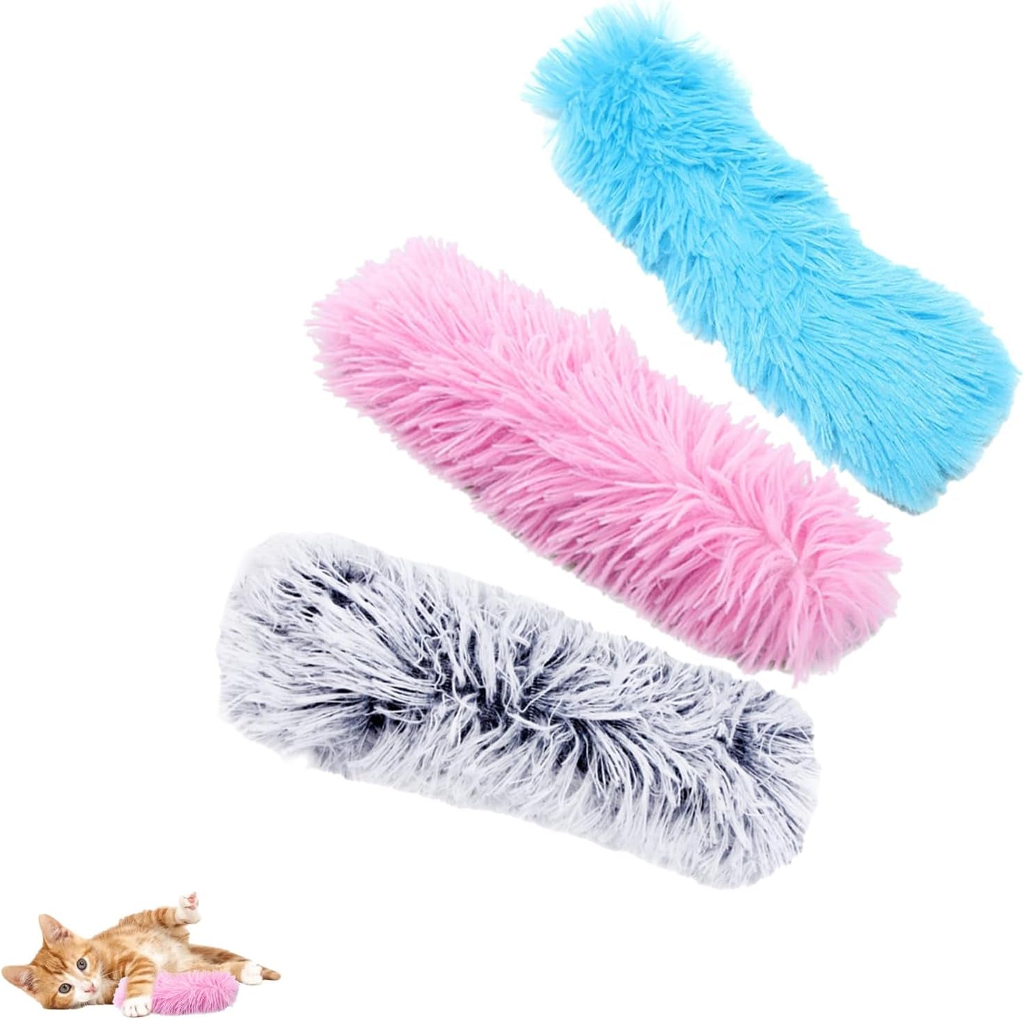 3 Pack Cat Pillows Toys, Soft Catnip Toy, Cat Chew Toy Exercise Kicker for Indoor Cats Kittens Kitty (Multicolor)