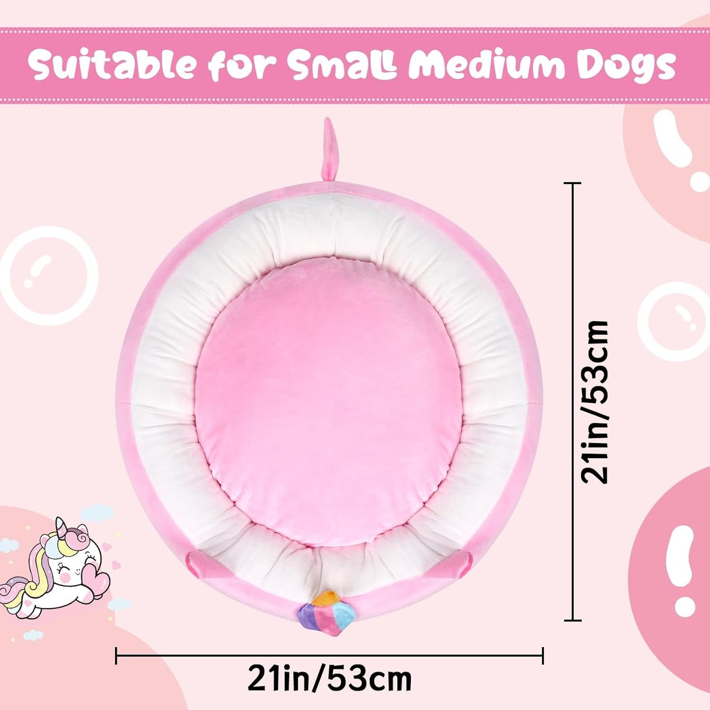 Dog Bed-21In Pet Bed for Small Medium Dog Puppy Cat,Calming Pet Beds for Indoor Cats Dogs,Washable Non Slip Pet Bed for Dog Puppy Cat Kitten