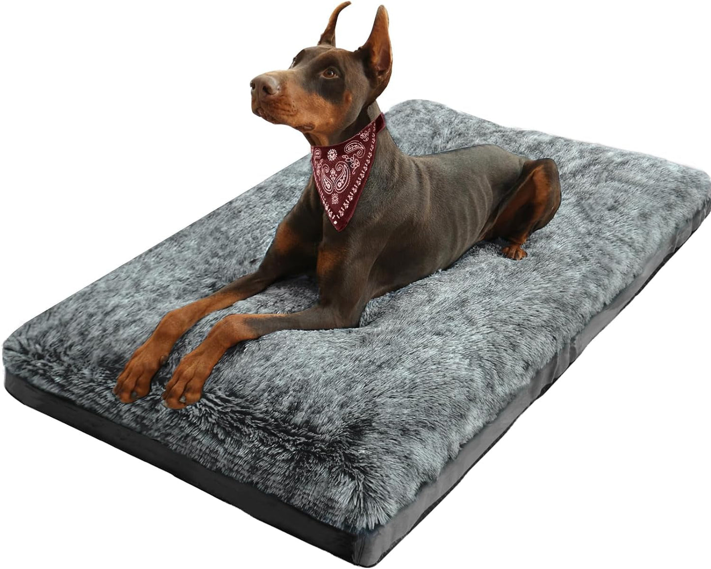 Dog Beds for Large Dogs Fixable Deluxe Cozy Dog Kennel Beds for Crates Washable Dog Bed, 36 X 23 X 3 Inches, Grey