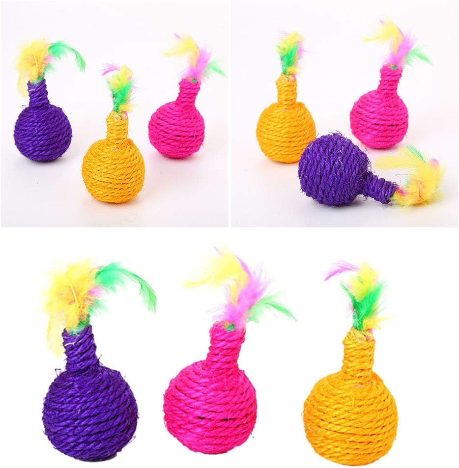 3Pcs Cat Scratching Toy Cat Teaser Toys Cat Toy Cat Interactive Kitten Interactive Cat Scratch Toy Cat Playing Pet Toys Pet Ball Toy Bite Cat Ball