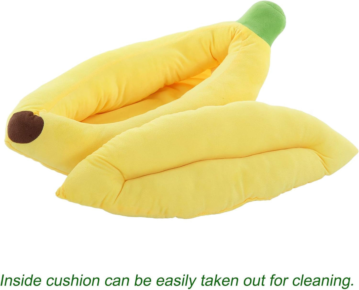 Dog Bed Cat Bed Pet Bed Comfortable and Washable in Banana Shape and Color W/Removable Cushion