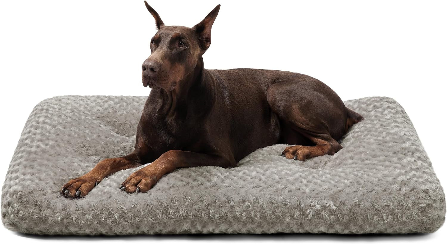 Bedsure Dog Bed for Medium Size Dog, Washable Deluxe Plush Dog Kennel Bed, Anti-Slip Pet Comfy Sleeping Mat for Crate, 29" X 21", Brown