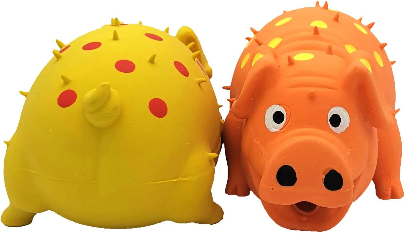 2 Pack Latex Pig Dog Toys That Oinks for Small Medium Large Dogs