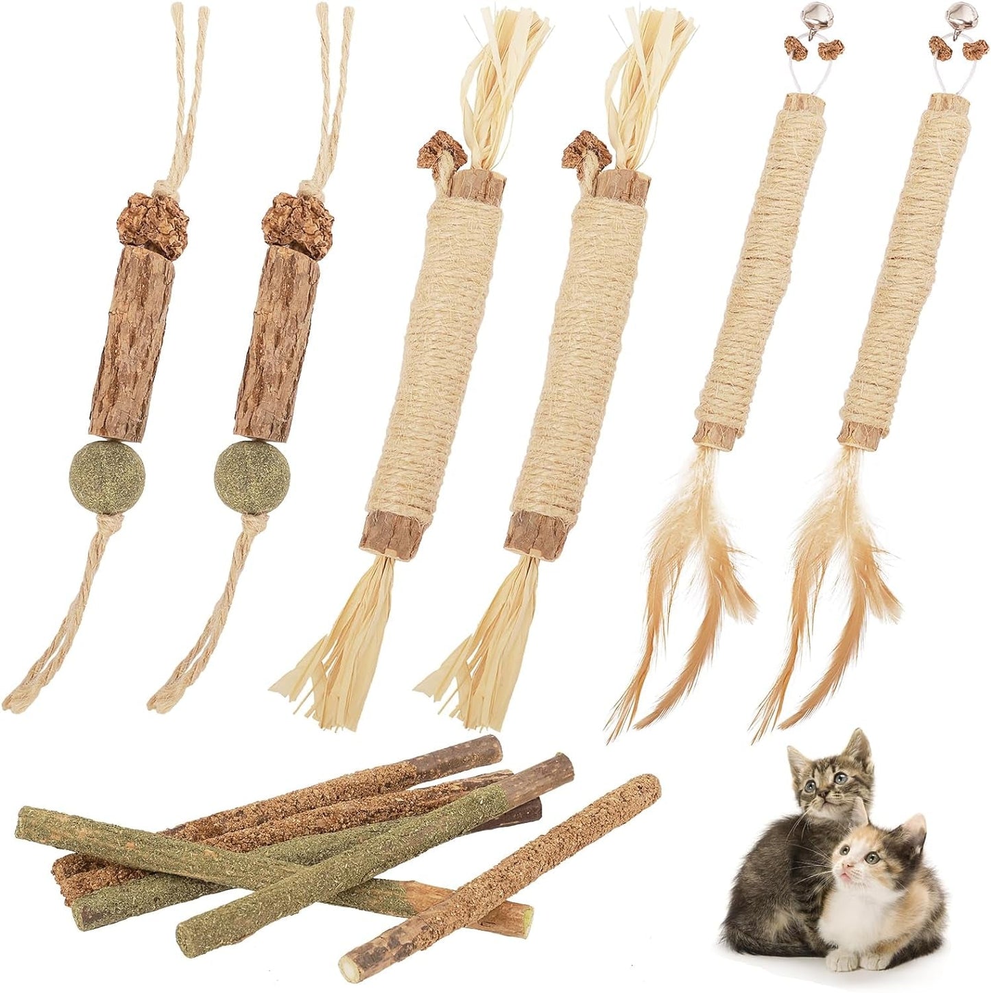 12 Pack Natural Silvervine Sticks Cat Chew Toy for Teeth Cleaning Matatabi Chew Sticks for Cat Kitten Kitty