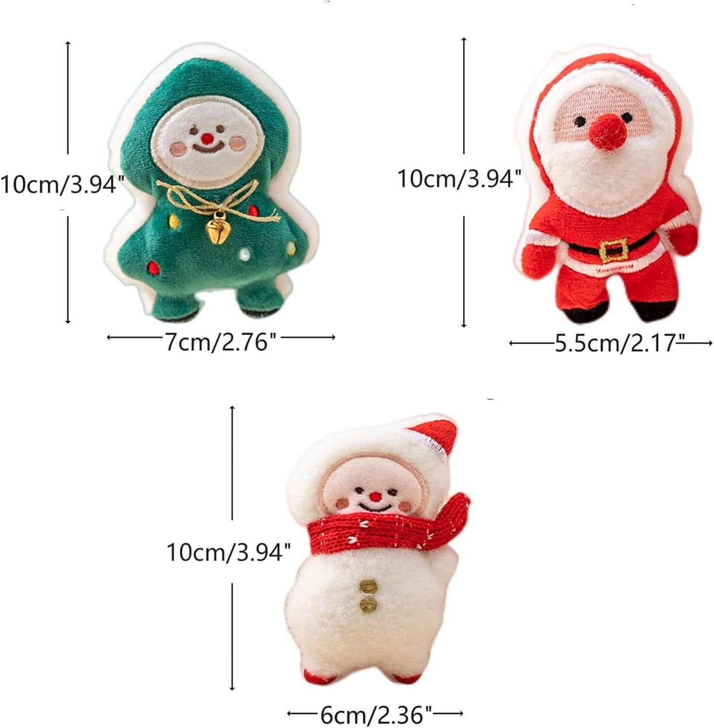 3PCS Christmas Catnip Toys Interactive Plush Cat Toy for Indoor, Bite Chew Pet Toys Teeth Cleaning Teething Gift for Kitten