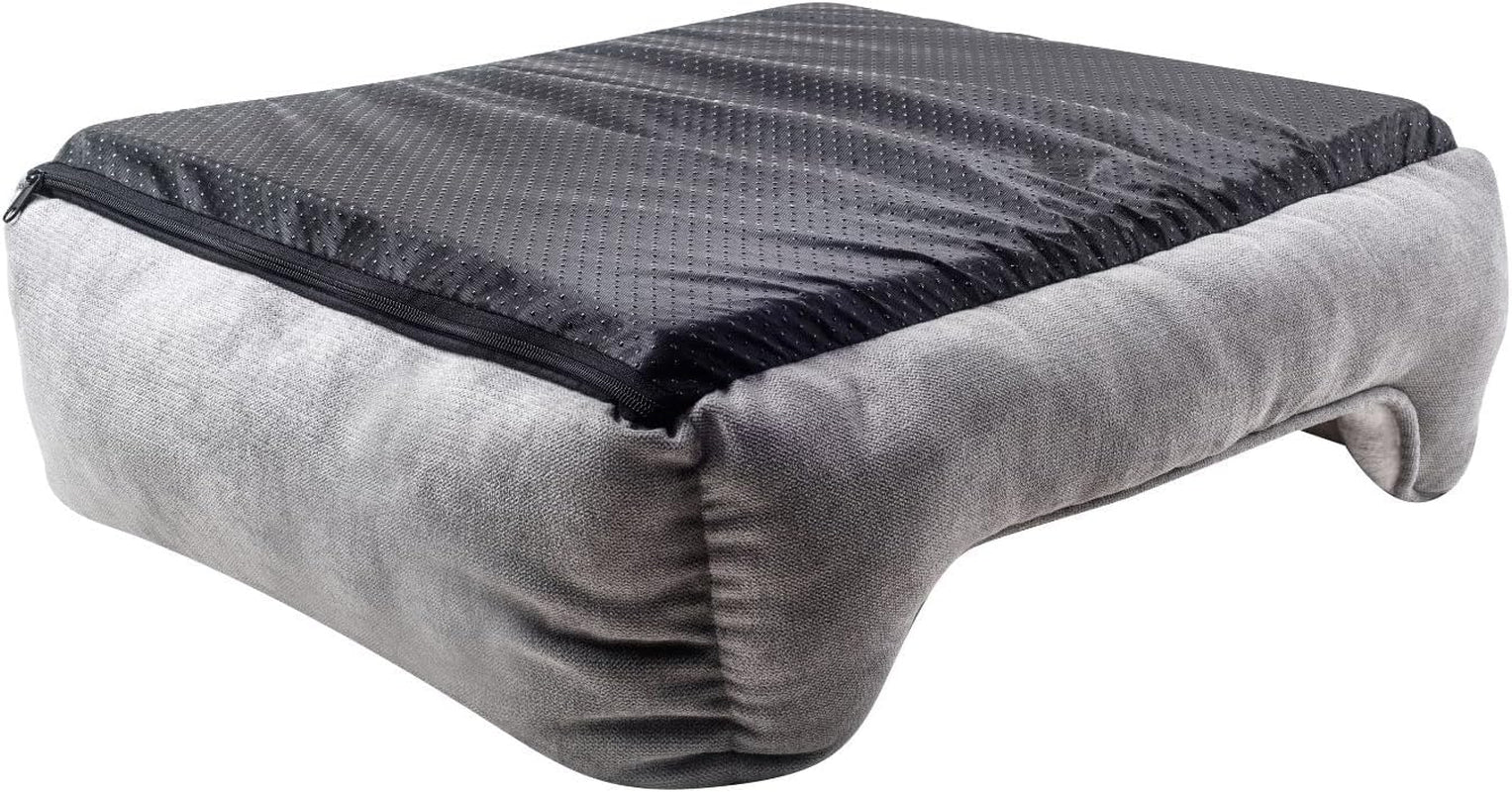 Long Rich Rectangle Bolster Pet Bed, Dog Bed Medium Size, Gray With, 25X21X8 Inch (Pack of 1) (HCT-REC-005)