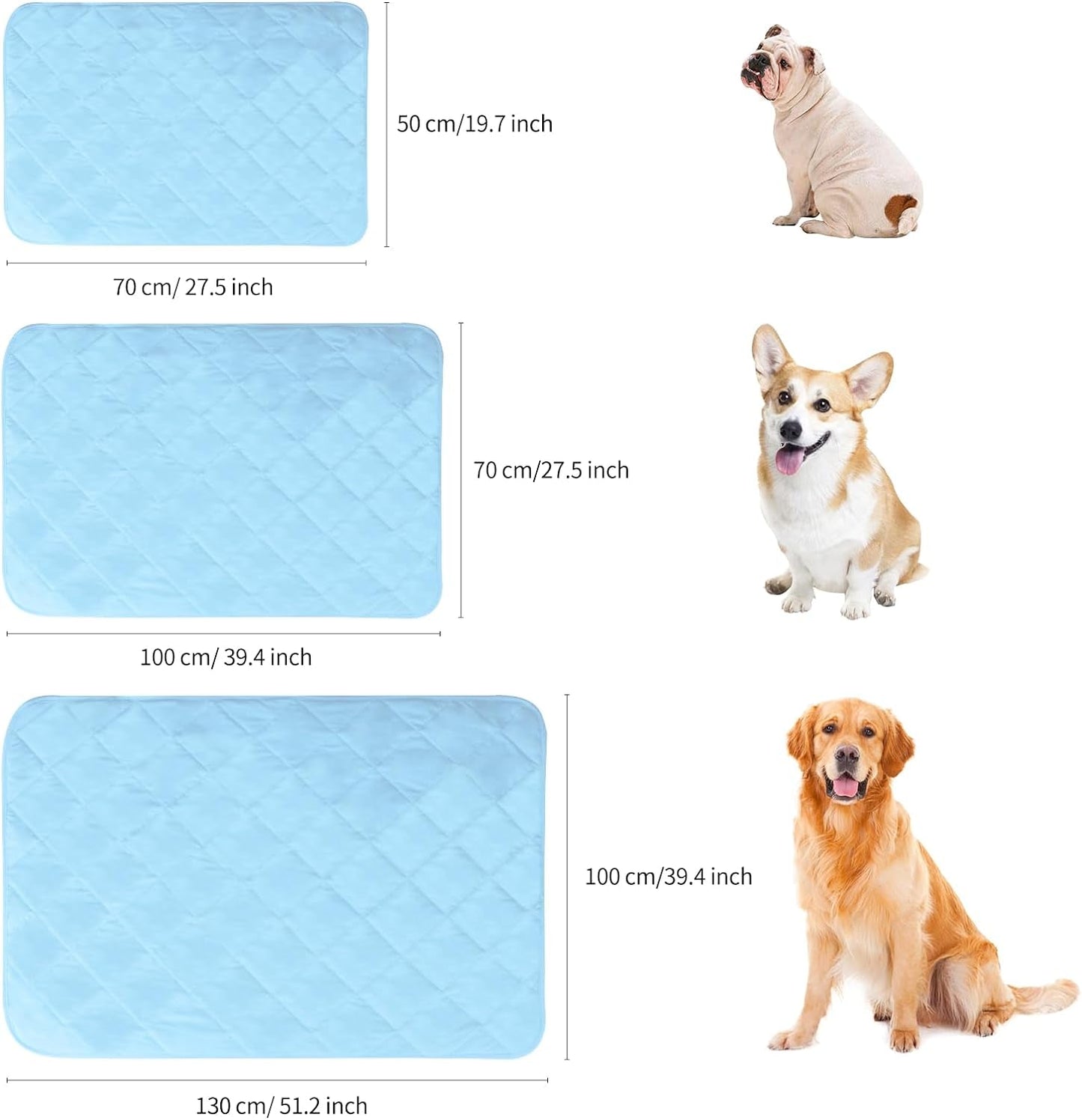 DELIFUR Dog Cooling Blanket - Lightweight Pet Cooling Blanket Bed Cover for Summer Self Cooling Mat for Medium Large Dogs Throw Blanket for Kennel Sofa Couch Machine Washable (M: 39.4"X27.5")