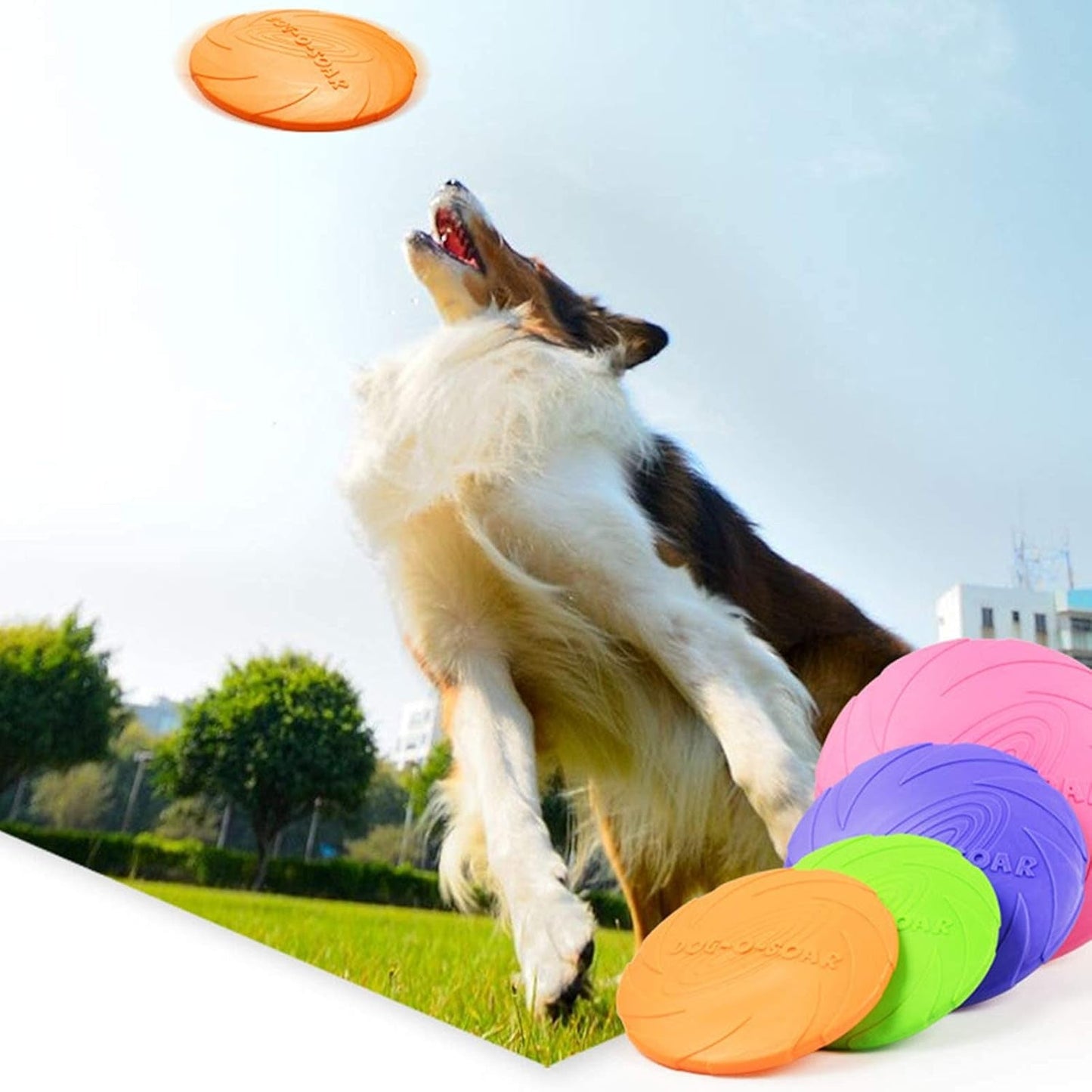 3 Pack Dog Flying Disc Floating Dog Toys, Durable Dog Training Toy Nature Rubber Flying Saucer for Outdoor Pool Water (Small)