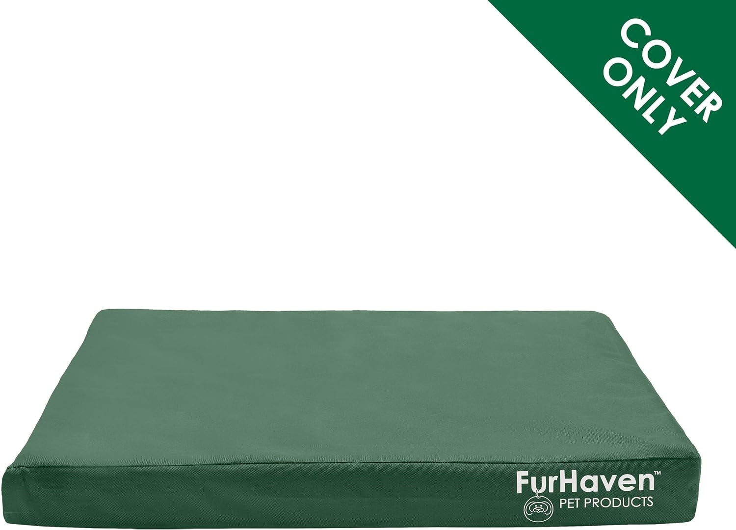 Furhaven Replacement Dog Bed Cover Water-Resistant Indoor/Outdoor Logo Print Oxford Polycanvas Mattress, Washable - Forest, Large