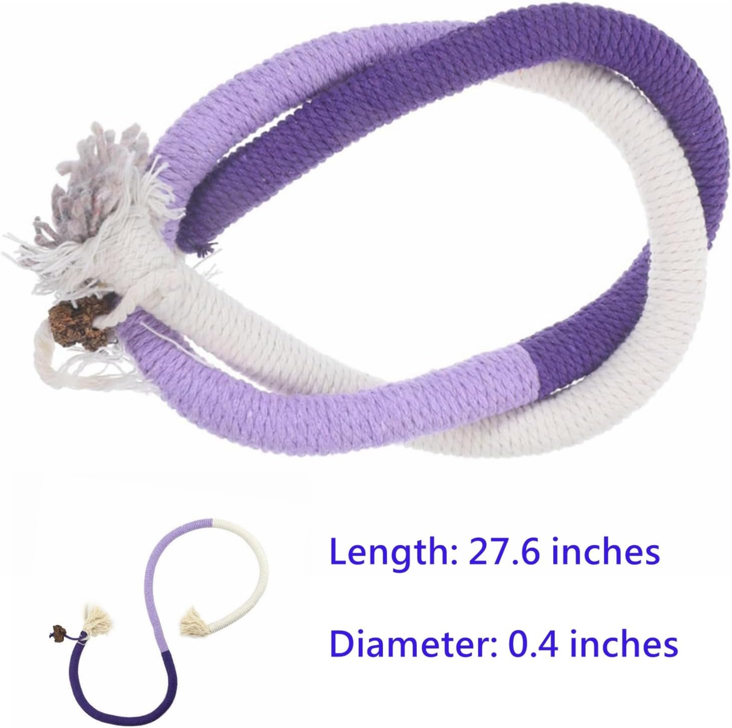 4 Pack Cat Catnip Rope Toys, Interactive Cat Rope Toys with Silvervine Fruit for Cats and Kittens, Cotton Rope Cat Toys for Indoor Cats, Handmade Pet Chew Toys for Teeth Cleaning