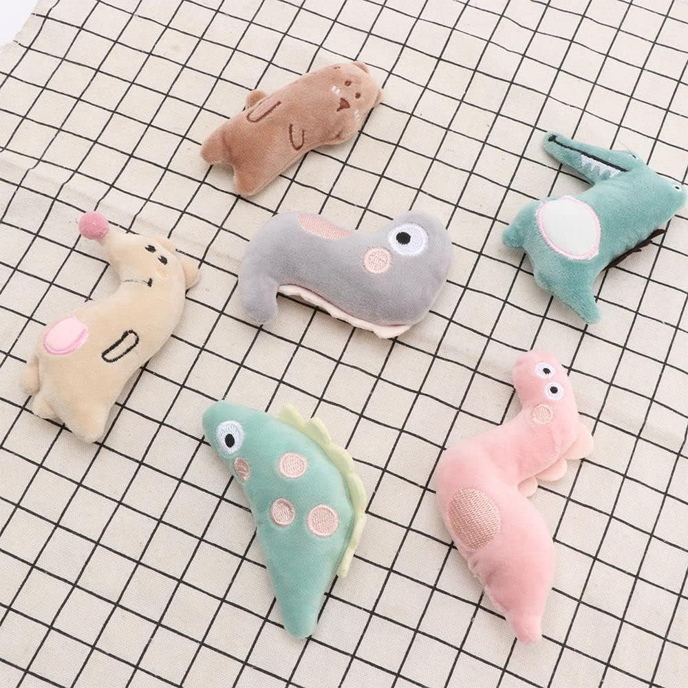 1/6PCS Cat Crinkle Toys,Interactive Kitty Plush Chew Toys Rattle Sound Claws Thumb Bite Chew Toy for Cat(Brown Bear)