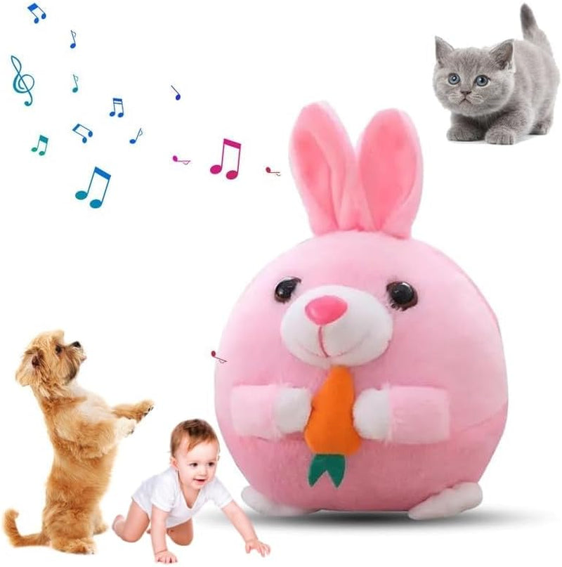 2024 NEW Active Moving Pet Plush Toy, Interactive Dog Toys Squeaky Moving Dog Ball Toy, Washable Cartoon Pig Plush Sound Electronic Dog Toy for Dog, Pets, Cats(E)