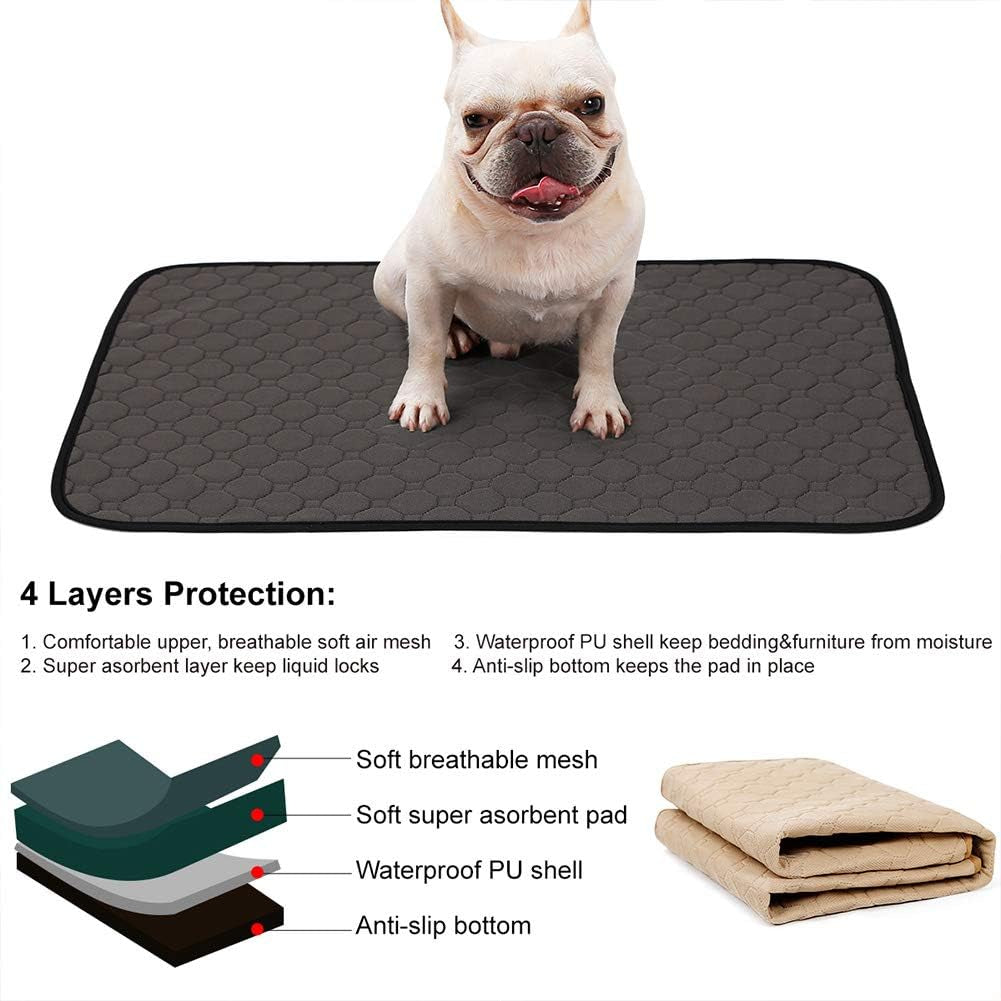 Dog Bed Mat Waterproof Crate Kennel Pad Sleeping Mattress with anti Slip Bottom for Small Medium and Large Dogs Cats Washable Pet Mat for Eating Bowls, Dog Cages, Cars and Sofa S-L