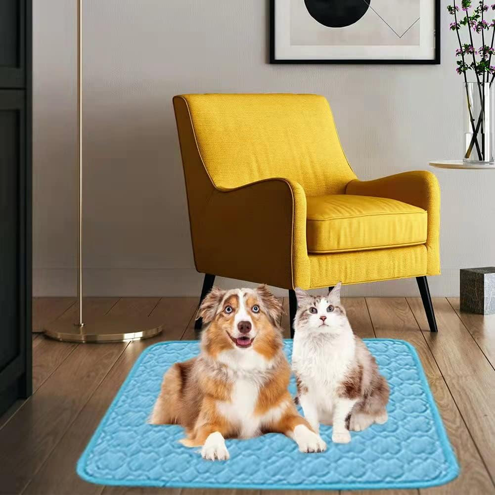 Feimax Dog Cooling Mat, Pet Summer Pads Cat Ice Silk Self Bed Sleeping Washable & Portable Cushion Home or Outdoor for Kennel/Sofa/Bed/Floor/Car Seats Small Medium Large Dogs Cats