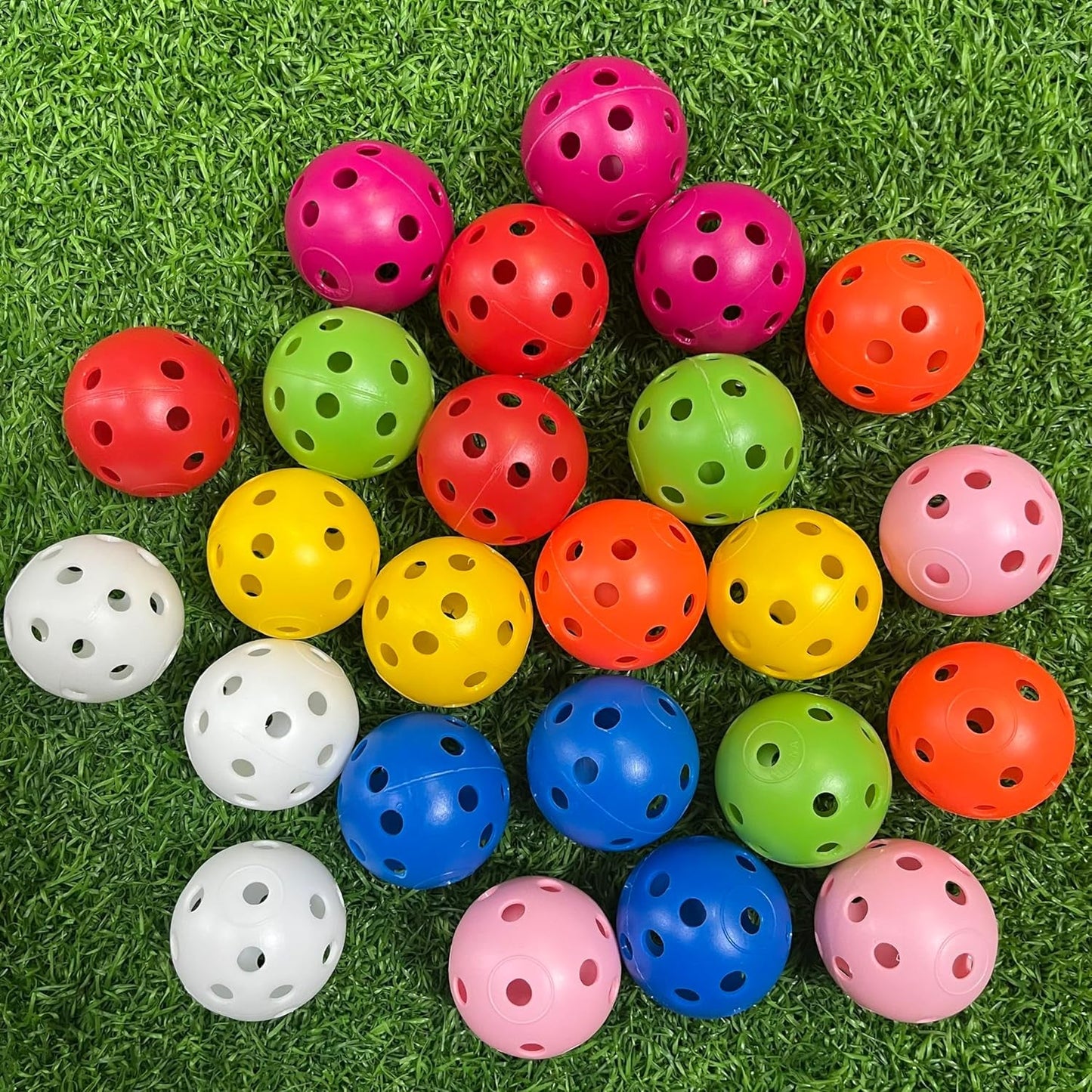 12PCS Value Pack Plastic Ball Cat Toys Balls without Bells for Indoor Kitten, Gifts for Cats（26 Holes, 42Mm