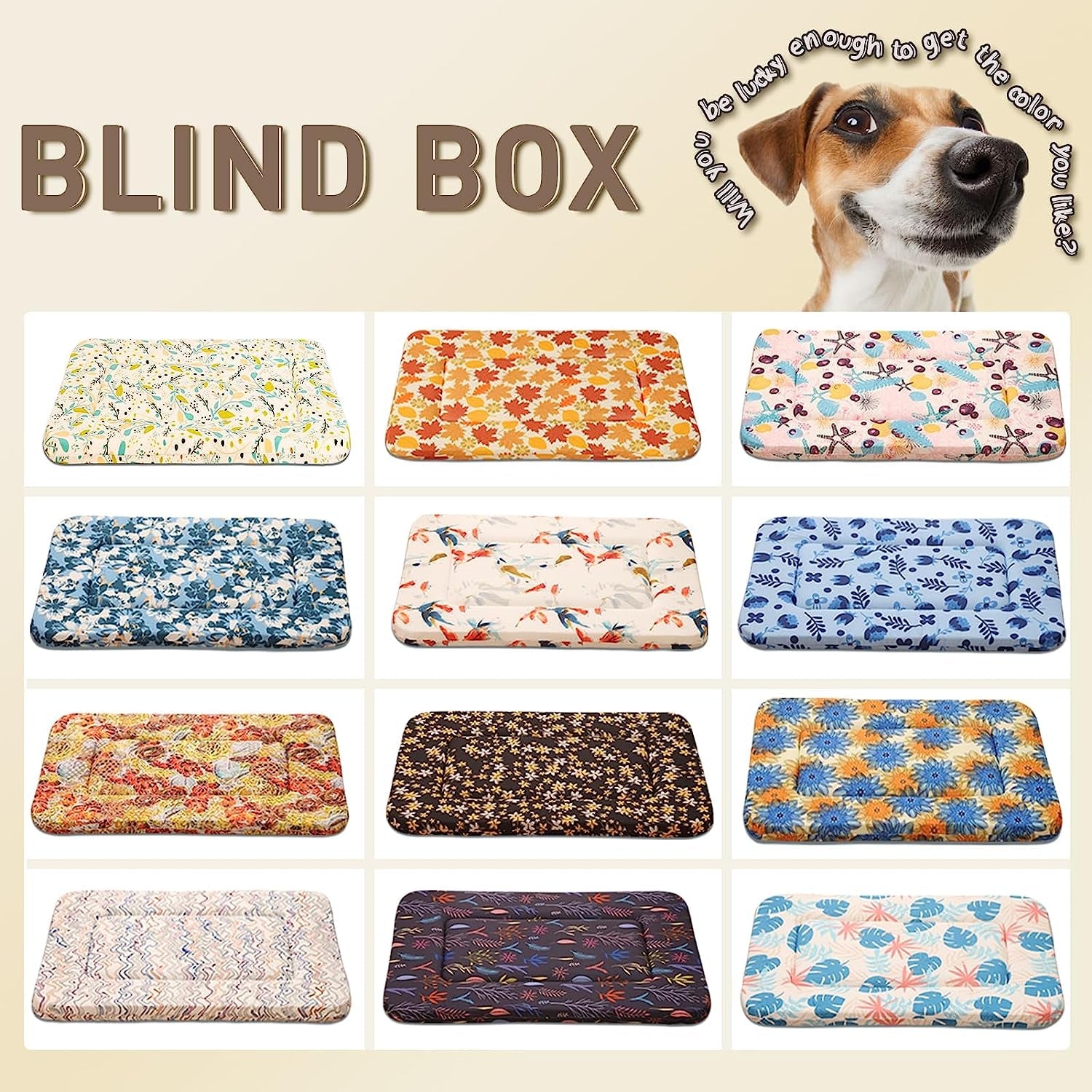 Magic Dog Random Color Small Dog Bed Dog Crate Bed Crate Pad, Super Soft Pancake Style Dog Bed Mat Kennel Pad for Dogs, Ideal for Pet Beds Machine Wash and Dryer Friendly, 24-Inch