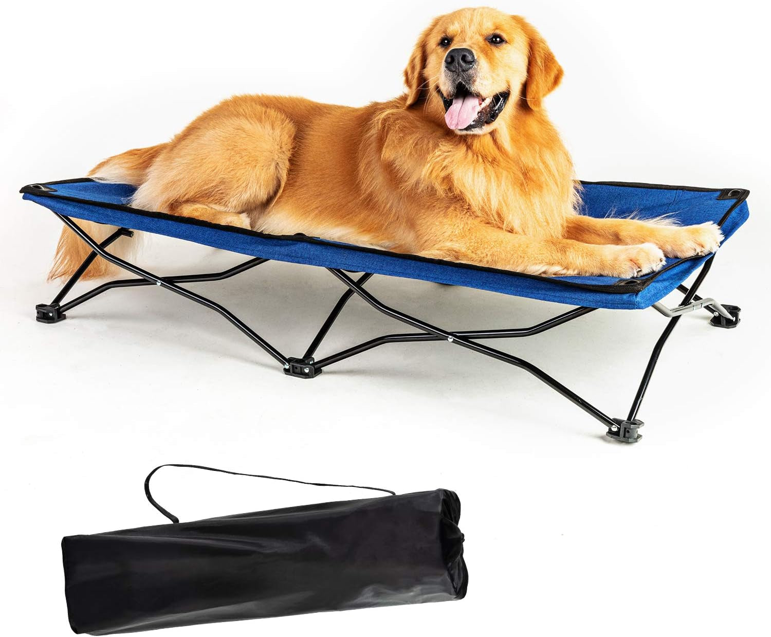 YEP HHO 47 Inches Long Elevated Folding Pet Bed Cot Travel Portable Breathable Cooling Textilene Mesh Sleeping Dog Bed (47 Inch (Pack of 1), Green)