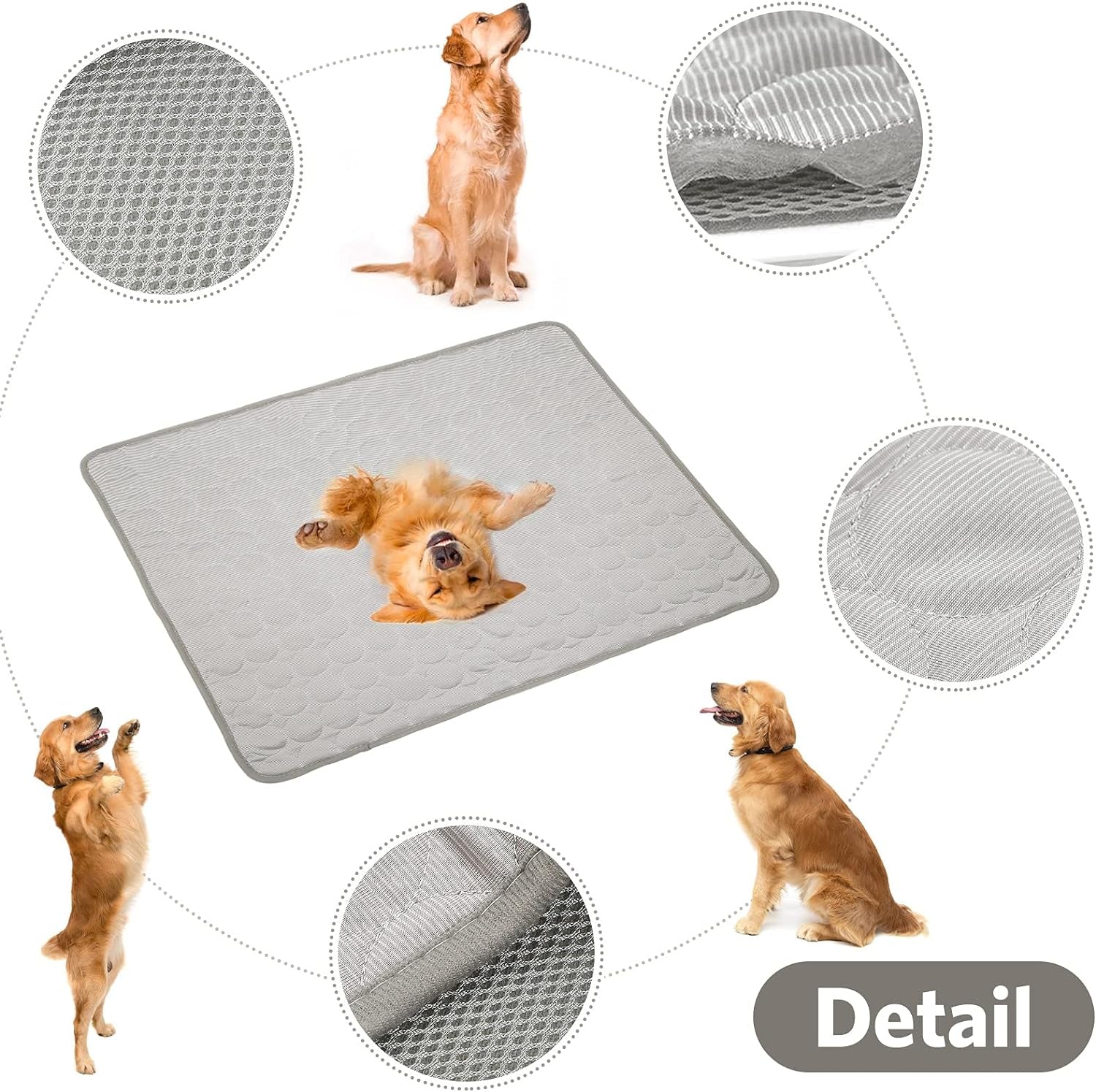 Dog Cooling Mat, Portable, Washable, Reusable, Keeps Pets Cool in Summer Heat, Cooling Pad for Dogs Pet Cooling Mat for Dogs Cooling Mat Dog Crate Pad Cooling Pad for Dogs (Gray, 28X40In)