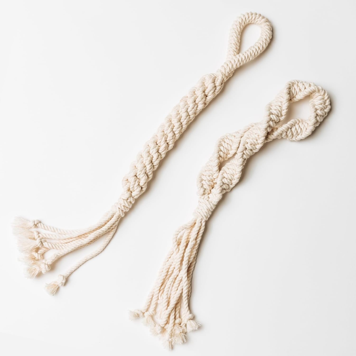 Natural, Non-Toxic Cotton Rope Toys for Small and Medium Dogs | 2-Pack | Durable & Eco-Friendly | Unique Boho Designs with Handle | Interactive Dog Toy