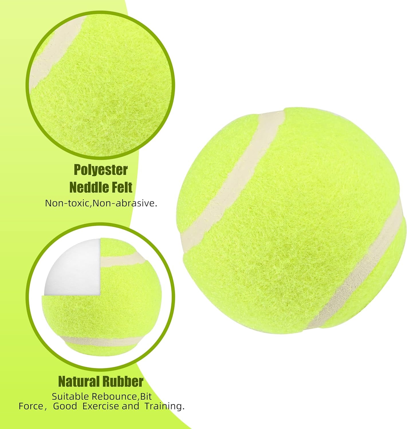 2 Pcs Ball on Rope Dog Toy, Dog Treat Toy Ball, Dog Tooth Cleaning Toy, Rope Ball Toy for Puppy Small & Medium Dog, Ball with Rope Dog Toy, Interactive Dog Toys, Tug of War,Tennis Ball