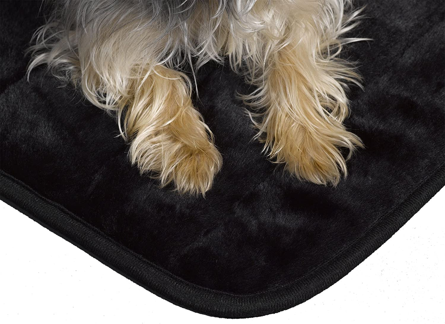 Midwest Homes for Pets Quiet Time Pet Bed Deluxe Black Fur Pet Mat 35 ' X 23'