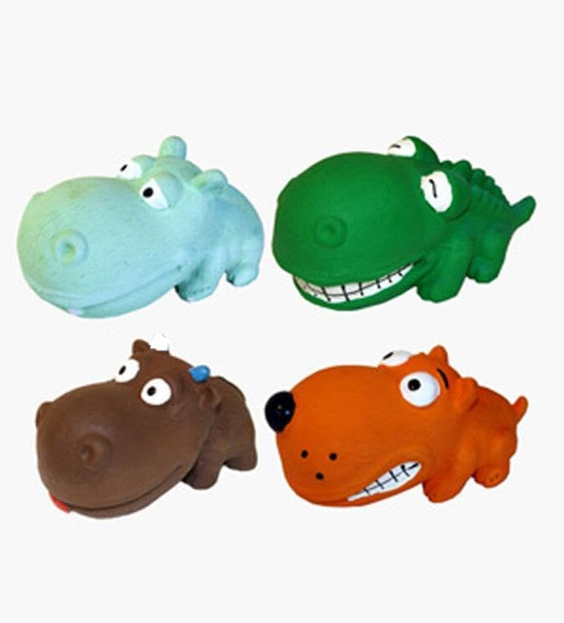 (6 Pack) Multipet Squeaky 3" Mini Latex Animal with Big Head Dog Toy, Assorted