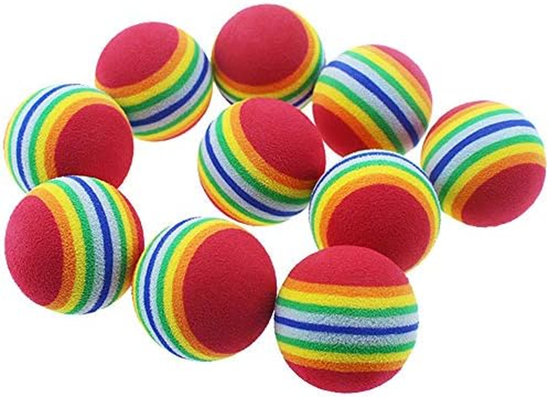 12PCS Foam Balls for Cats, Colorful Rainbow Ball Cat Toy Sponge Ball Cat Toy Ball Soft Pet Ball Toy for Cat Puppy Kitty