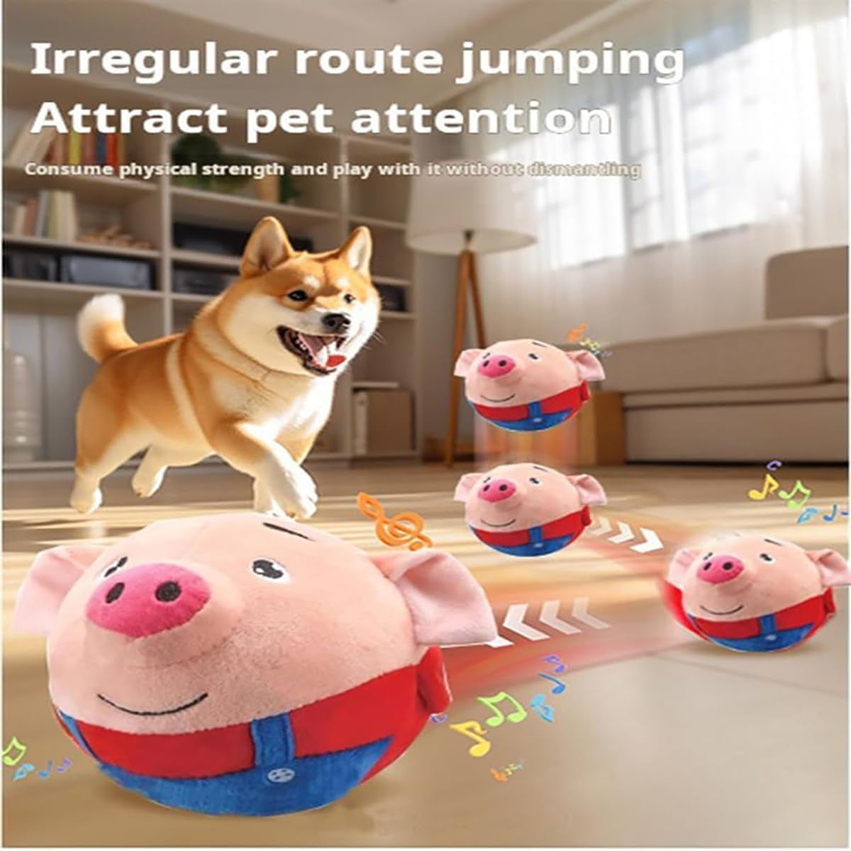 3 PCS Coats +1 PCS Movement Interactive Dog Toy Pet Bouncing Balls Jumping Squeaky Dog Toys Active Moving Pet Plush Toy Interactive Chewable Plush Cover Toy It Can Play Music and Record Sound