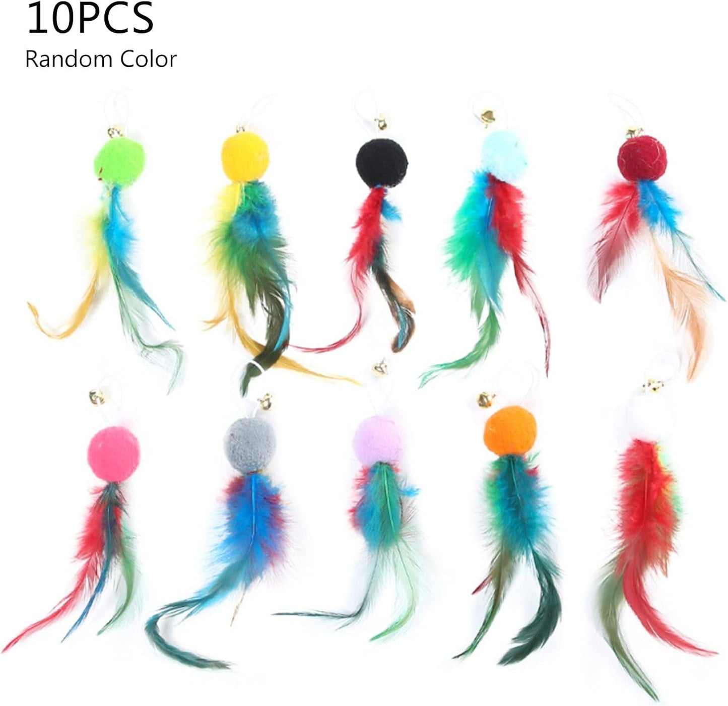 10 Pieces for Feather Toy Feathers Replacement for Interactive for Toys Ambushing Teasing Catch Toy Feather Acce Replacement Feathers for Interactive Toy