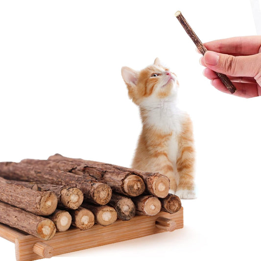 24Pcs/Pack Silvervine Cat Chew Sticks, Natural Cat Toys, Chew Toys for Kittens Kitty Cats, Matatabi Sticks, Teeth Cleaning Toys