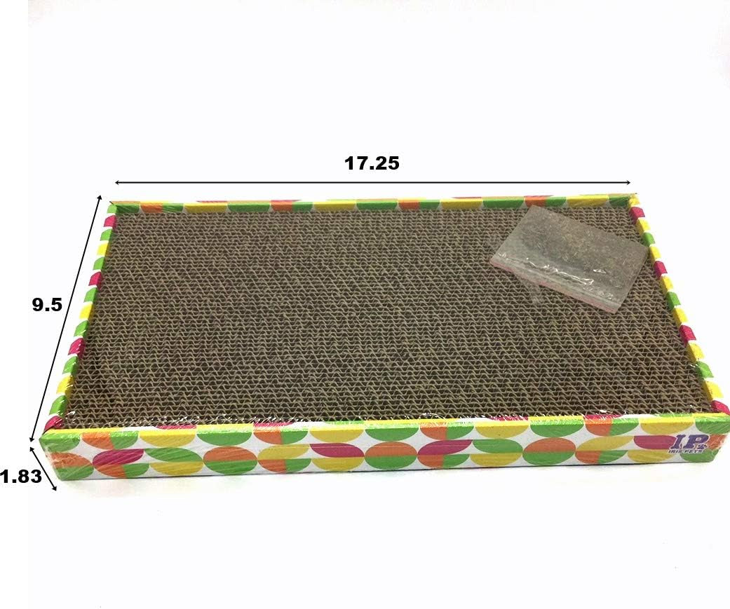 Irispets Cat Scratcher Cardboard, Cat Wide Scratching Pad, Cat Scratcher Toys, Catnip Included, 3 Pack Scratcher Cardboard