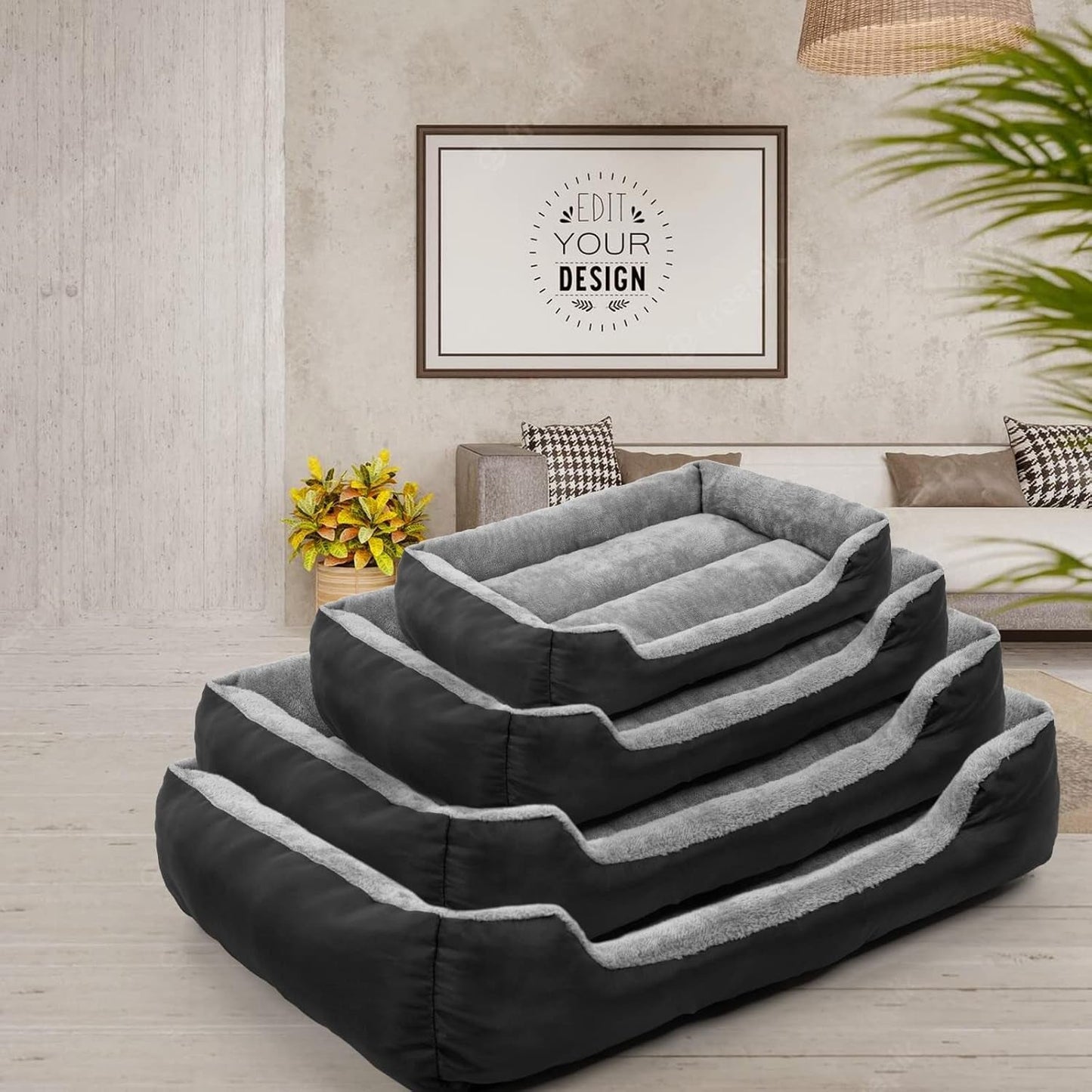 Dog Beds for Large Dogs, Washable Pet Bed Mattress Comfortable, Warming Rectangle Bed for Medium and Large Dogs, Cat Pets